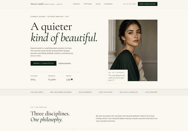 Cosmetic clinic landing page – AI-powered WordPress conversion